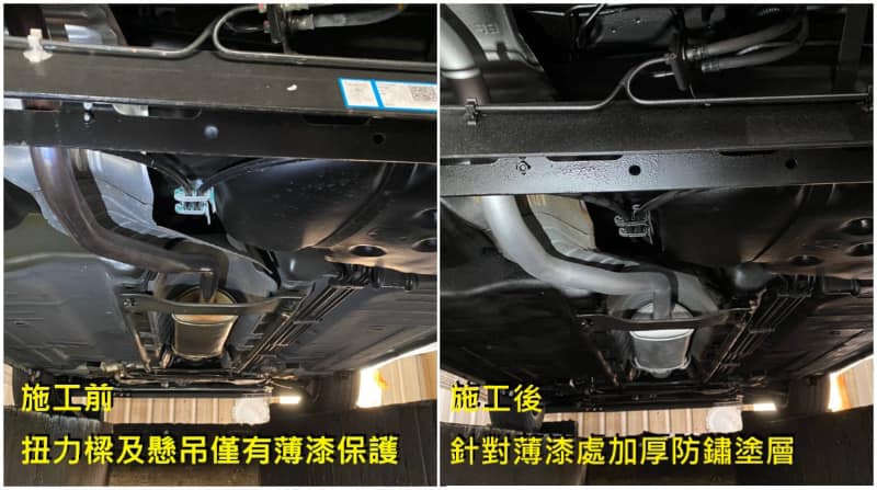 裸露的底盤 更需要防鏽保護層來加強防護